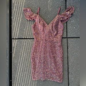 Elegant Pink Sequin Dress